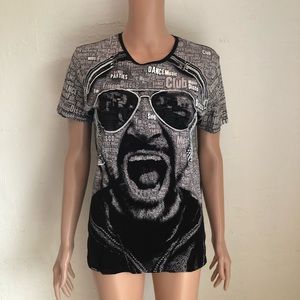 Moods Fun Clothing Unisex Black T-Shirt Size S Graphic Print Tee Short Sleeves